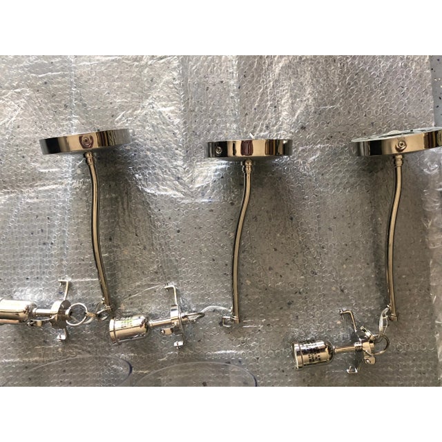 Metal Thomas O'Brien for Visual Comfort Polished Nickel Cylinder Wall Sconces - Set of 3 For Sale - Image 7 of 8
