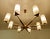 Large Scandinavian Teak and Glass Chandelier, 1960s For Sale - Image 6 of 16