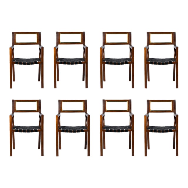 Wintri Contemporary Rosewood Finish Dining Chairs From Boston Mills - Set of 4 For Sale