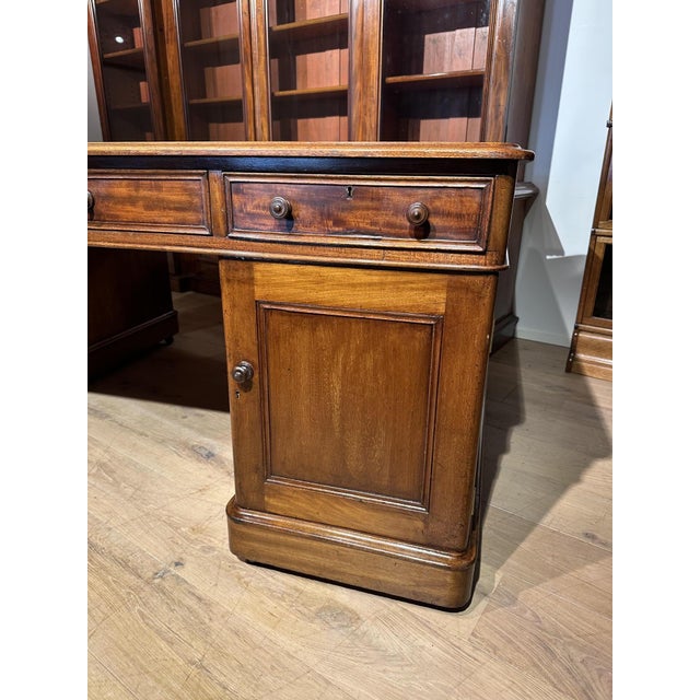 Large Victorian Partners Desk in Mahogany For Sale - Image 6 of 14