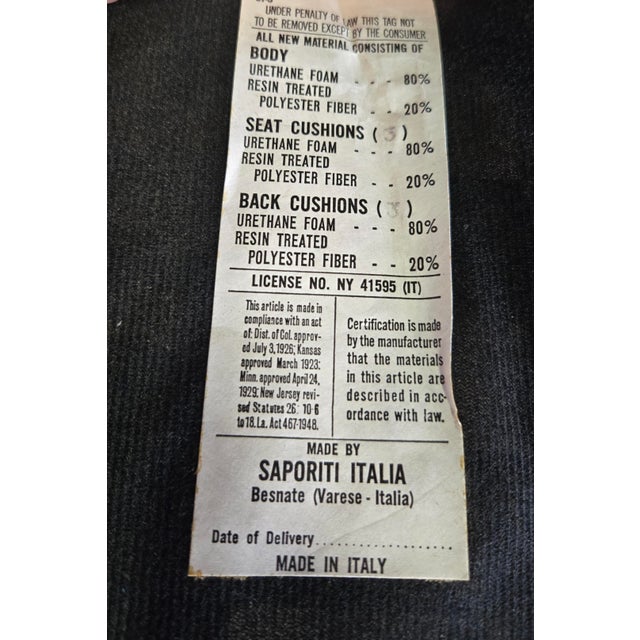 Saporiti Italia Black Leather Sofa by Giovanni Offredi For Sale - Image 11 of 11
