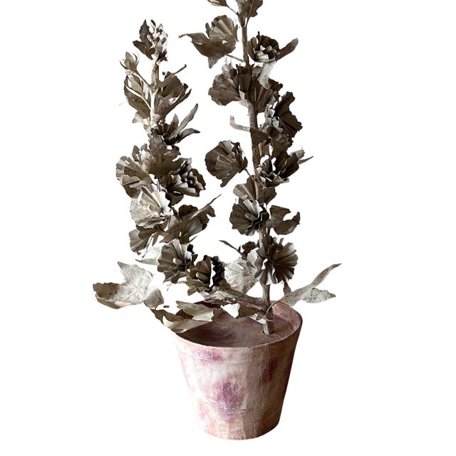 Casa Gusto Custom Blue Paper Mache Pot For Sale - Image 4 of 4