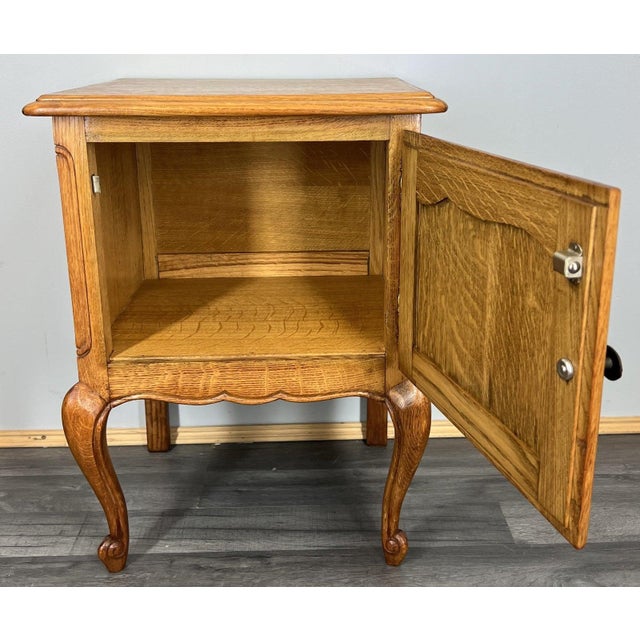 Vintage French Oak Bedside Tables, Set of 2 For Sale - Image 4 of 11