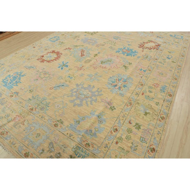 Modern Anatolia Rug 10’4” X 14’2” Pink Wool Hand-Knotted Oriental Carpet For Sale - Image 3 of 12