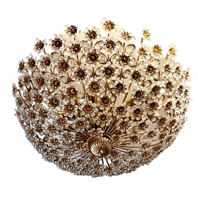 1990s Gold-Plated 12-Light Chandelier from Palwa, 1990s For Sale - Image 5 of 5