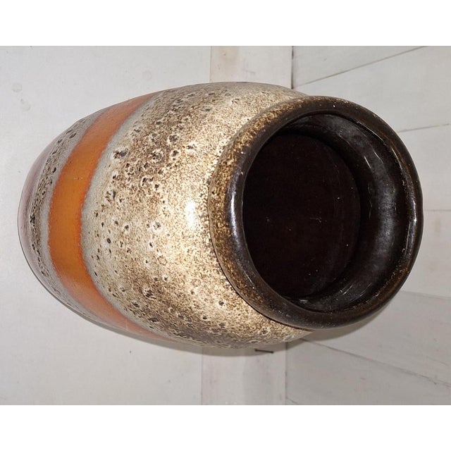 Large Orange-Beige Fat Lava 284/47 Ceramic Floor Vase from Scheurich Keramik, 1970s For Sale - Image 3 of 5