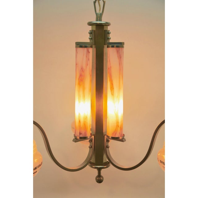 Art Deco Chrome Chandelier in the Style of Kalmar For Sale - Image 9 of 11