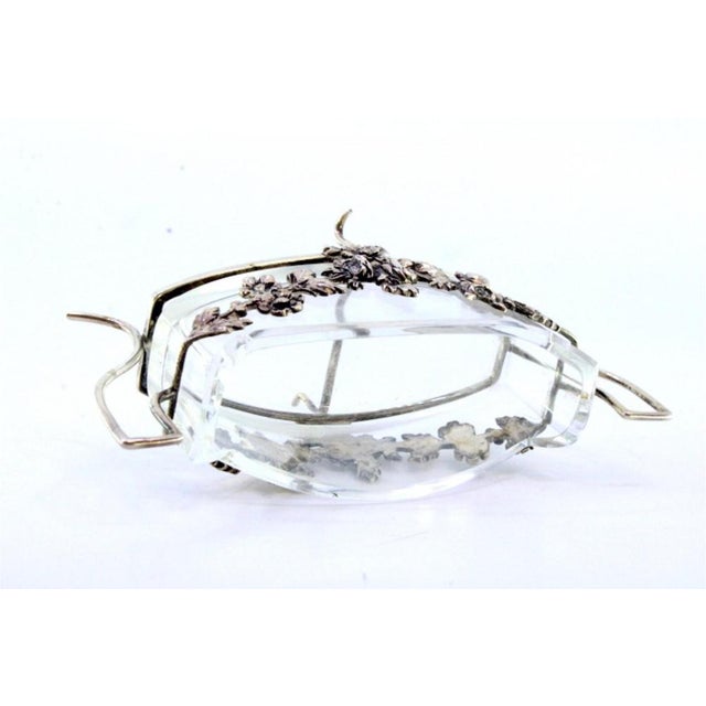 Silver and Glass Toothpick Holder with Cut-Out Structure For Sale - Image 4 of 7