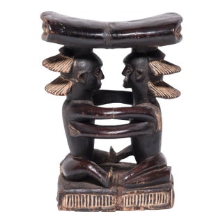 "Embrace" African Luba Headrest Sculpture For Sale