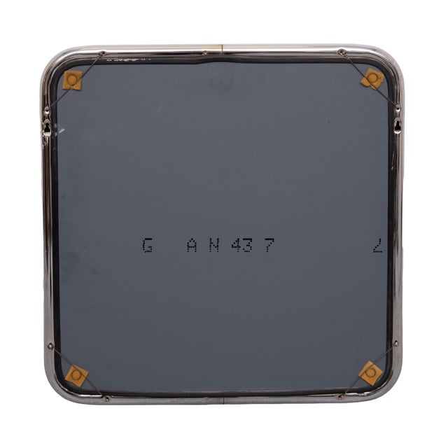 Glass Square Chrome Tube Frame Wall Mirror from Belgo Chrome, 1970s For Sale - Image 7 of 8