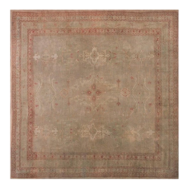Early 20th Century Turkish Oushak Carpet ( 10'10" x 11' 330 x 335 ) For Sale