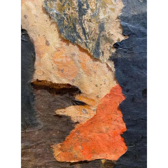 Black and Orange Mixed Media Expressionist Abstract by Shirley Bleviss For Sale In Los Angeles - Image 6 of 7