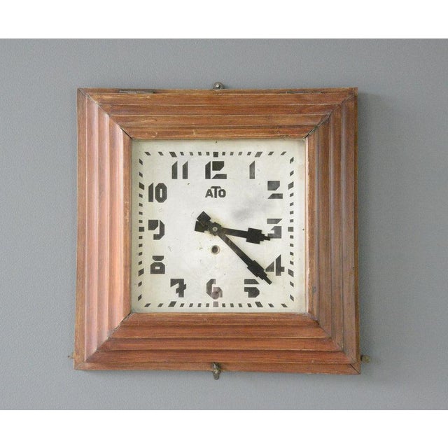 Gold Art Deco Wall Clock by Ato, 1920s For Sale - Image 8 of 9
