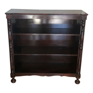 1950s English Victorian Open Bookcase For Sale