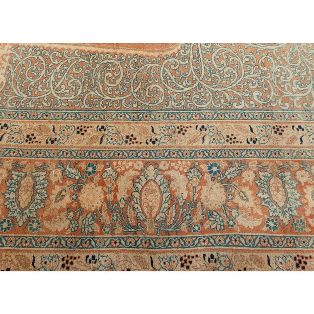 Textile Antique Persian Tabriz Handmade Wool Rug For Sale - Image 7 of 9