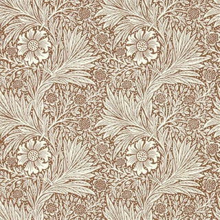 Morris & Co Marigold Wallpaper in Chocolate/Cream For Sale