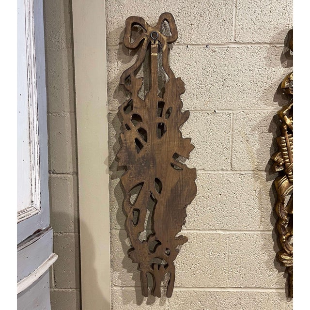 Pair of Mid-Century Italian Louis XVI Giltwood Musical Wall Trophies For Sale - Image 10 of 11