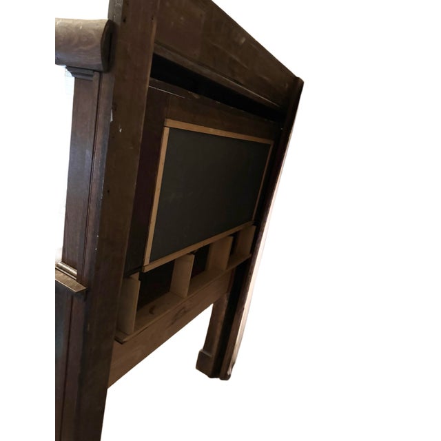 Wood Antique Oak Fireplace Mantel With Mirror, C. 1895 For Sale - Image 7 of 9