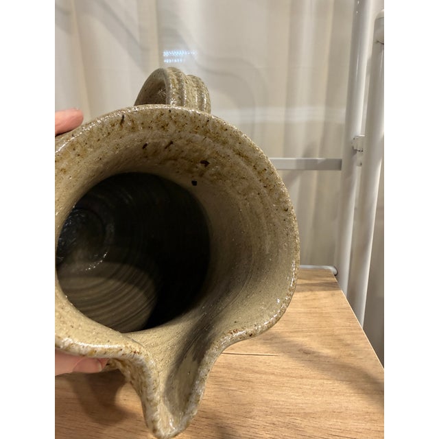 Rustic Late 20th Century c.p. Craven North Carolina Studio Pottery Vase - Hand Thrown Folk Pottery, Warm Honey Glaze For Sale - Image 3 of 5