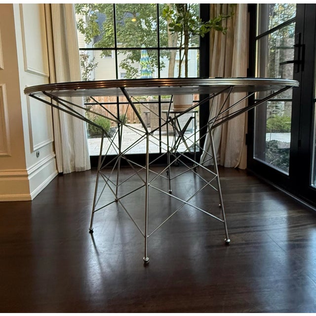 Wood Caracole Modern Metro 54 Inch Round Dining Table For Sale - Image 7 of 8