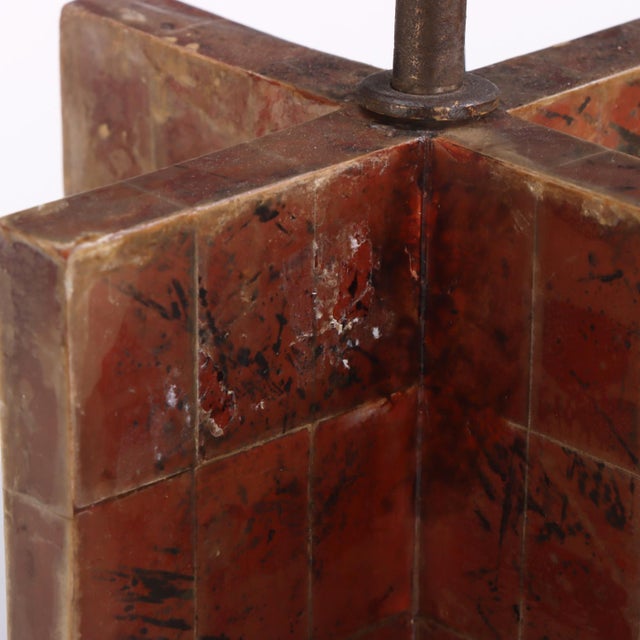 Contemporary Contemporary Mica Covered Table Lamps in the Manner of Jean-Michel Frank - a Pair For Sale - Image 3 of 7