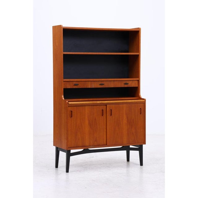 Mid-Century Teak Bookcase with Secretary For Sale - Image 3 of 18