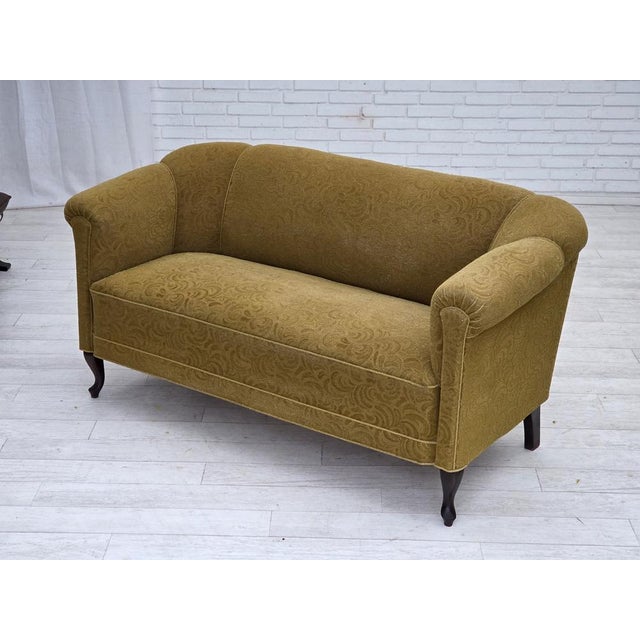 Danish 2-Seater Sofa in Green Wool, 1950s For Sale - Image 17 of 18