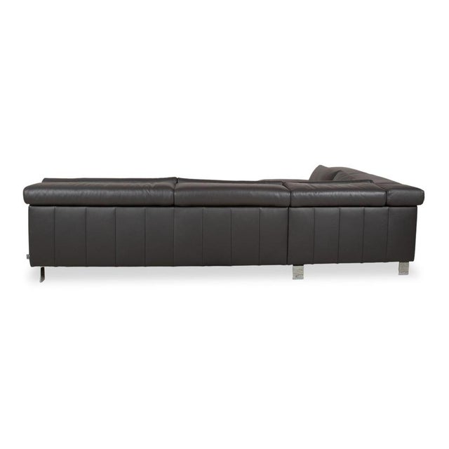 Courage Leather Chrome Corner Sofa in Grey Anthracite with Manual Function by Ewald Schillig For Sale - Image 15 of 18