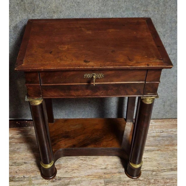 Empire Period Console/Side Table – 19th Century Elegant mahogany console table from the Empire period, resting on four...
