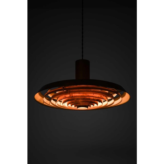 Metal Langelinie Pendant Lamp in Copper attributed to Poul Henningsen, 1950s For Sale - Image 7 of 12