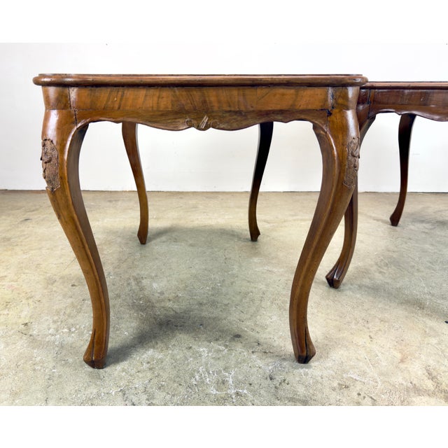 Early 20th Century Early 20th Century Italian Walnut / Olive Burl Wood Side Tables For Sale - Image 5 of 12