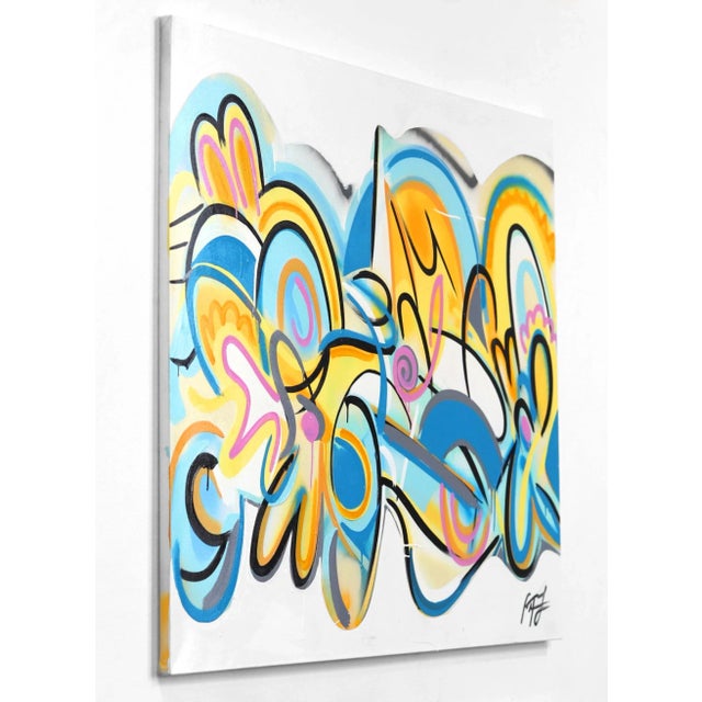 "Sunset Beach" Contemporary Abstract Expressionist Mixed-Media Painting by Frankie Alfonso For Sale In Los Angeles - Image 6 of 9