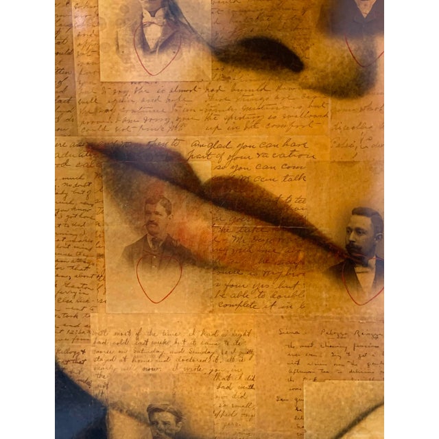 Orange Ben Freeman Mixed Media Collage of Antique Photographs and Letters For Sale - Image 8 of 13