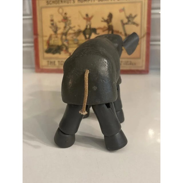 Antique Schoenhut 1903 Humpty Dumpty Circus Elephant & Box Top For Sale In Chicago - Image 6 of 11
