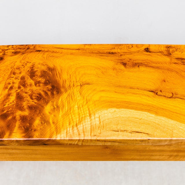 Vintage Studio Crafted Burl Maple Postmodern Console or Entry Table For Sale - Image 9 of 14