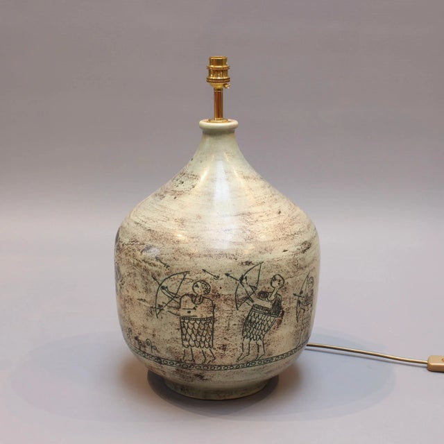 Large Mid-Century French Ceramic Lamp by Jacques Blin, 1950s For Sale - Image 9 of 18
