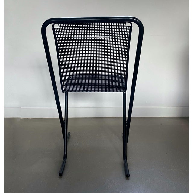 Black Metal Stackable Chairs, 1980s, Set of 6 For Sale - Image 9 of 16
