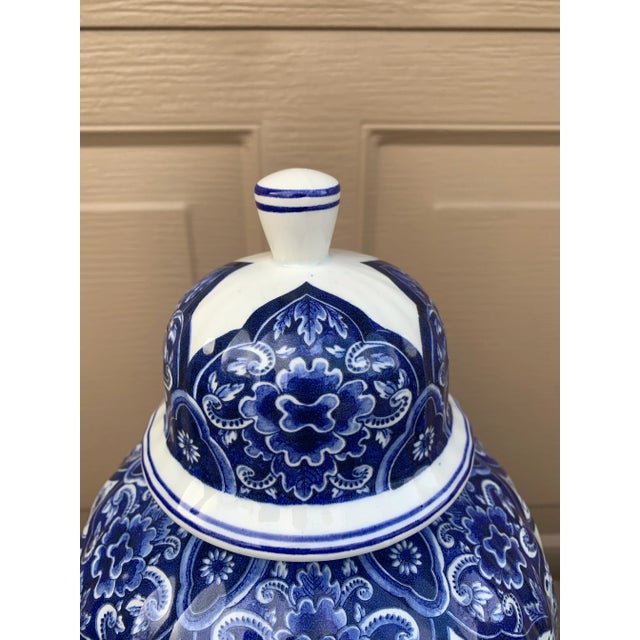 Mid 20th Century Ardalt Blue Delfia Blue & White Porcelain Ginger Jar For Sale - Image 5 of 10