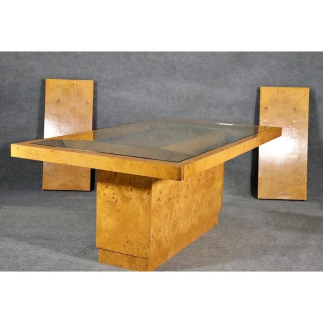 Mid 20th Century Extending Burl Dining Table For Sale - Image 10 of 12