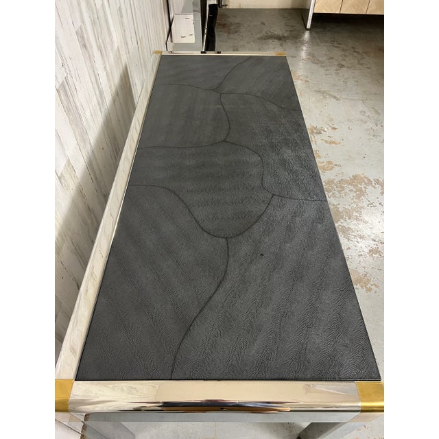 Karl Springer Shagreen & Chrome Executive Desk For Sale In Dallas - Image 6 of 13