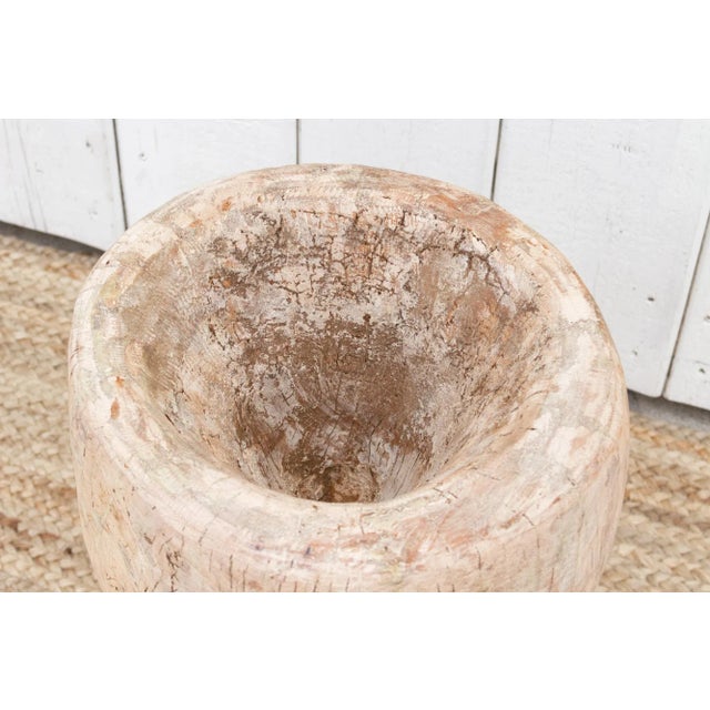 1950s Tall Vintage Teak Ukhali Pot For Sale - Image 5 of 7