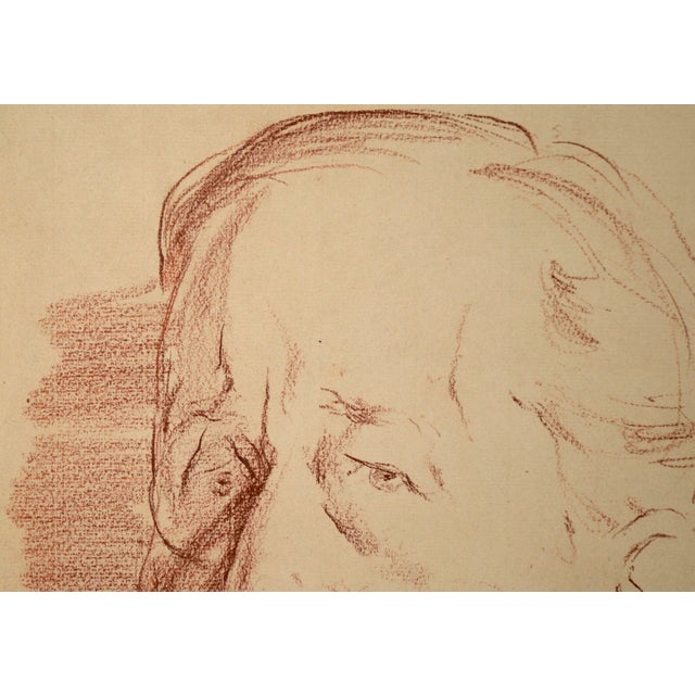 Impressionist Portrait of George Arliss in Conte Crayon on Cardstock 1934 by Ivan Opffer For Sale - Image 3 of 7