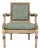 Antique 19th Century Louis XVI Fauteuil Neoclassical French Accent Arm Chair For Sale