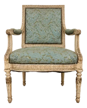 Antique 19th Century Louis XVI Fauteuil Neoclassical French Accent Arm Chair