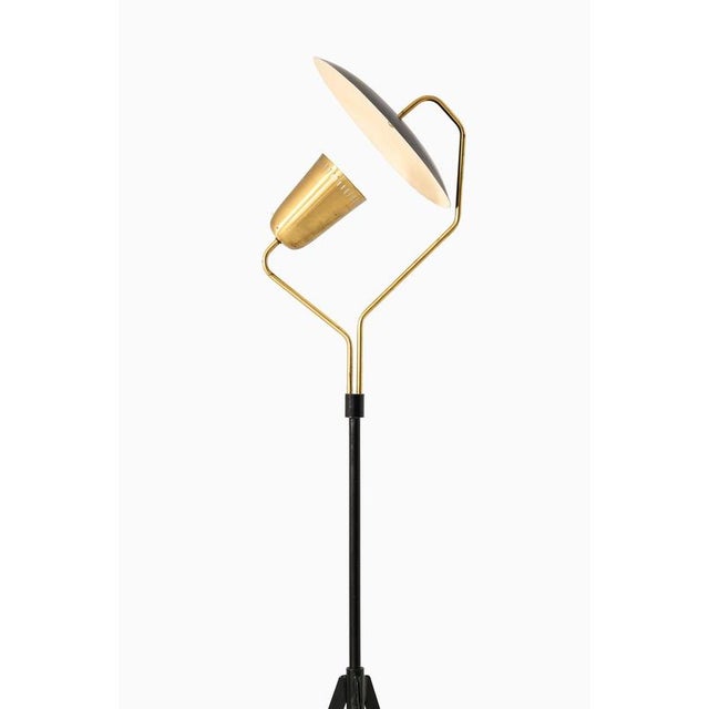 Scandinavian Modern Floor Lamp in Brass and Lacquer, 1950s For Sale - Image 3 of 12