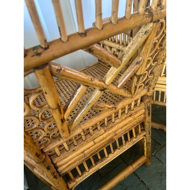 Pair Vintage Brighton Pavilion Bamboo & Cane Chairs For Sale In Kansas City - Image 6 of 9