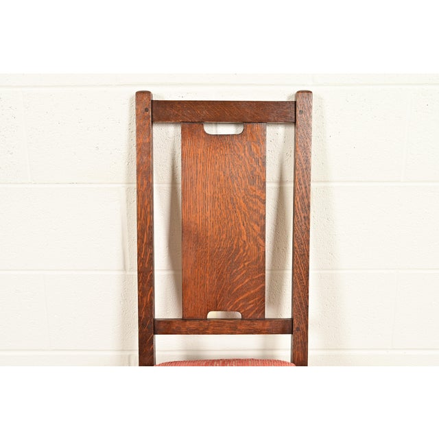 Gustav Stickley Antique Mission Oak Arts & Crafts H-Back Side Chairs or Dining Chairs, Pair For Sale In South Bend - Image 6 of 15