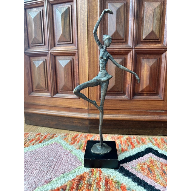 Modernist Bronze Ballerina Sculpture, Mid-Century Style, C. 1970s For Sale - Image 4 of 6