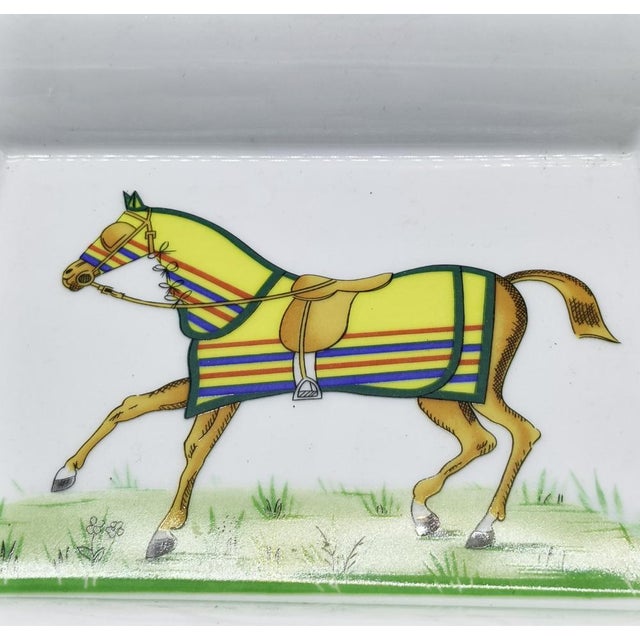 White Porcelain Rectangular Ashtray from Hermès, Paris, 1970s For Sale - Image 8 of 9