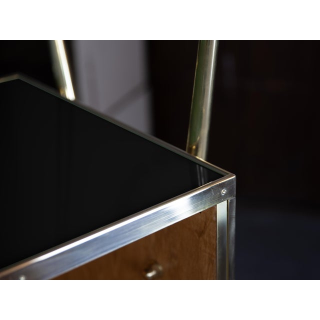 Black Curved Cocktail Bar in Black and White Murano Glass and Brass from Justfurnituress SRL For Sale - Image 8 of 10